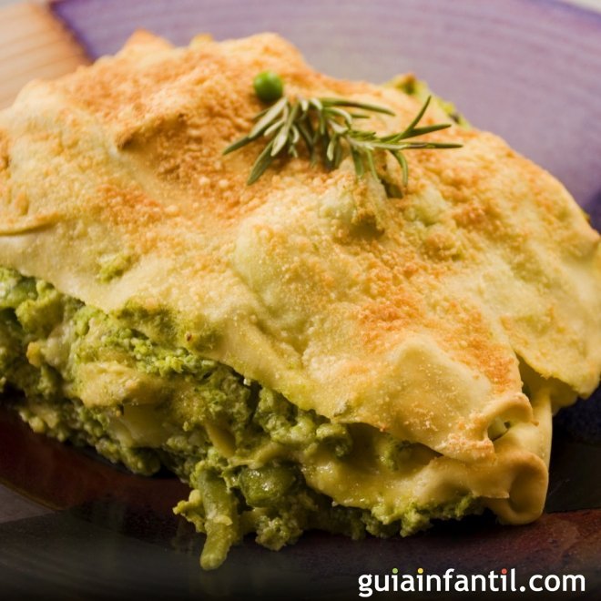 Lasaña de brócoli. Receta fácil y nutritiva