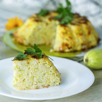 Pastel de arroz y calabacín. Receta sueca