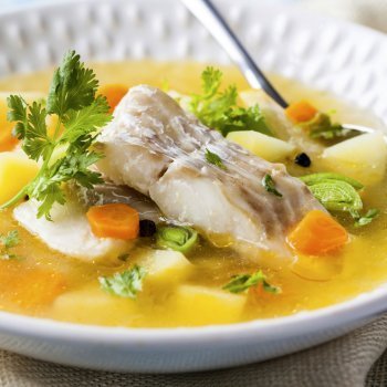 12. Receta de Porrusalda con bacalao