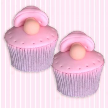 Cupcake decorado con un chupete. Recetas con fondant