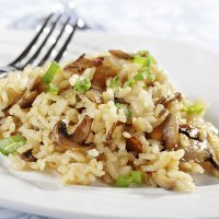 Risotto saludable de setas o champiñones para niños