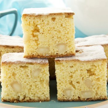 Brownie de chocolate blanco