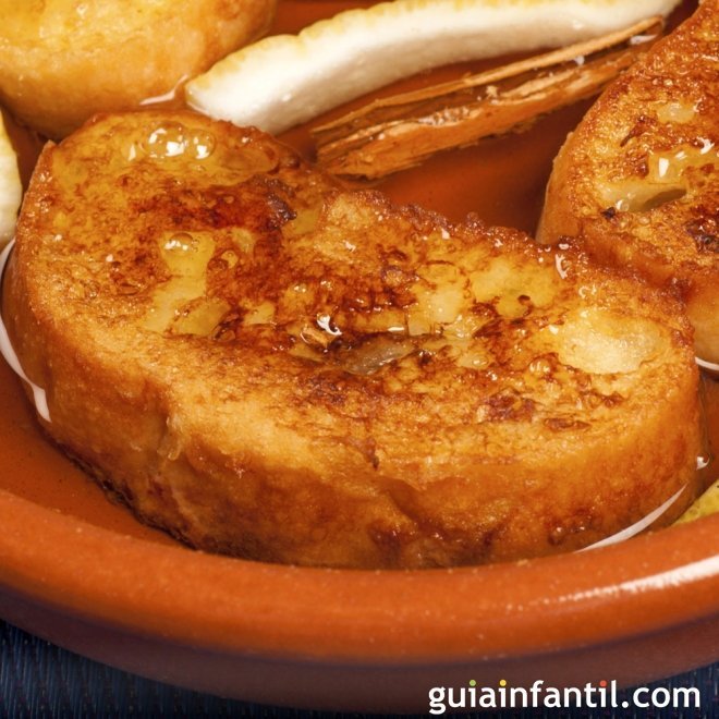 Torrijas a la naranja. Postre o merienda para los niños