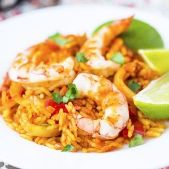 Arroz con calamares y gambas. Receta fácil y saludable