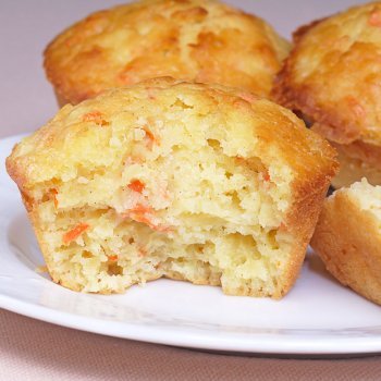Muffins o magdalenas de zanahoria y piña