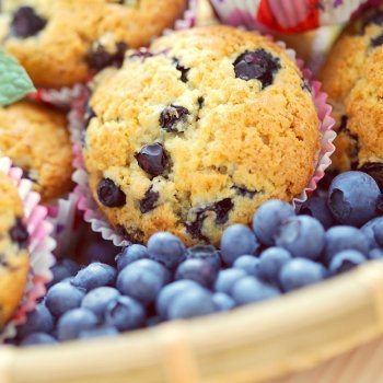 Muffins o magdalenas de arándanos. Para la merienda de los niños