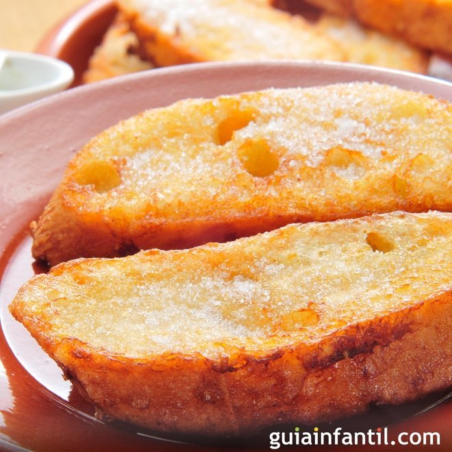 Torrijas de leche, receta paso a paso para niños