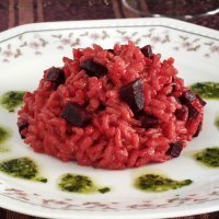 Risotto de remolacha colorido para los niños