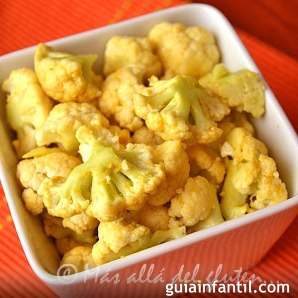 Popcorn de coliflor. Aperitivo vegano para niños