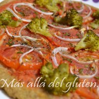 Pizza vegetal sin gluten ni huevo, sana y ligera
