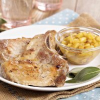 Chuletas de cerdo a la manzana. Receta sana y rica