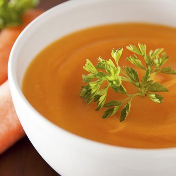 Crema de zanahoria y jengibre baja en grasa para niños