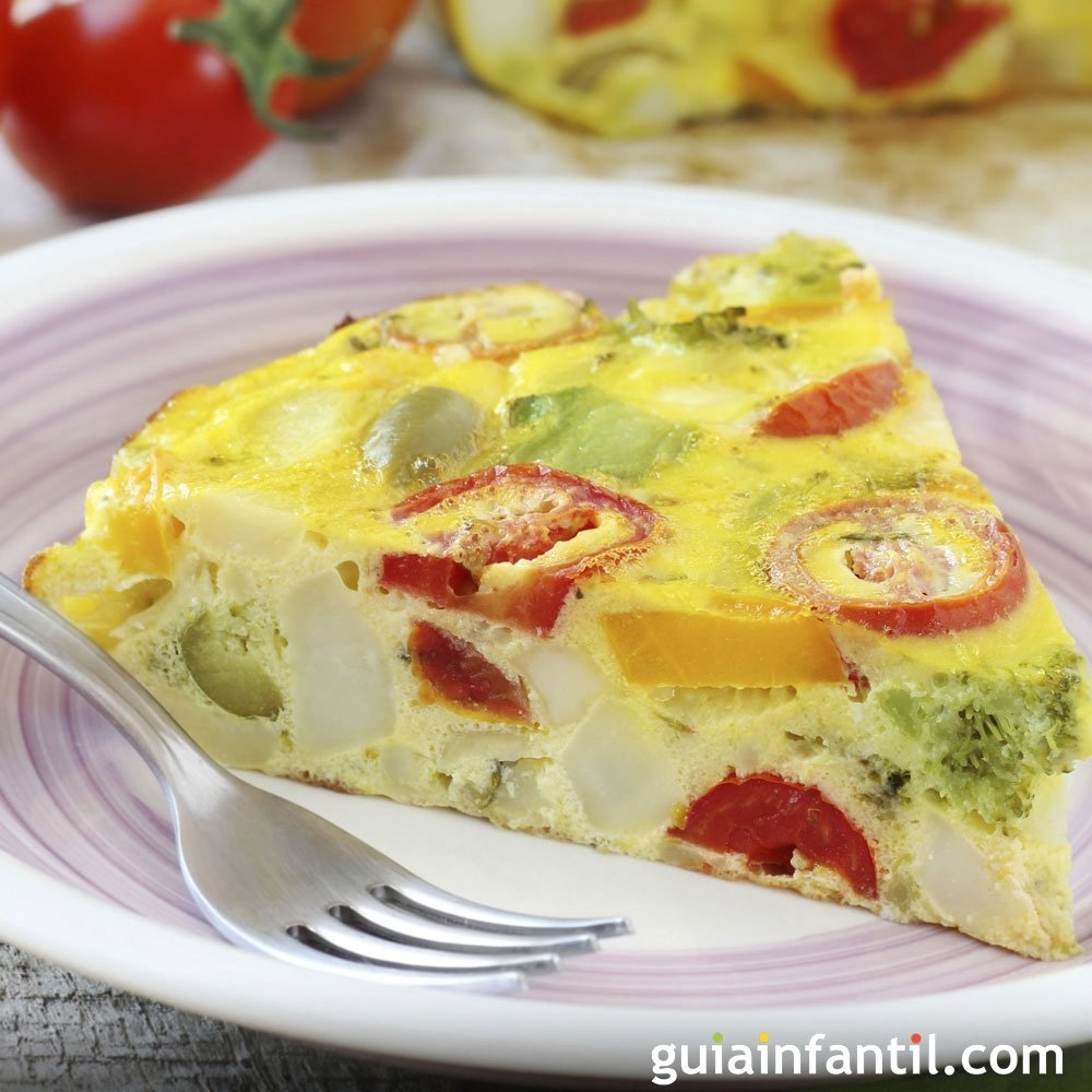 Tortilla de vegetales. Receta fácil y saludable para los niños