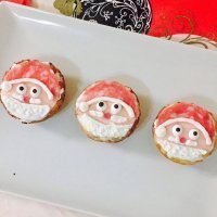 Muffins salados de Navidad con la cara de Papá Noel