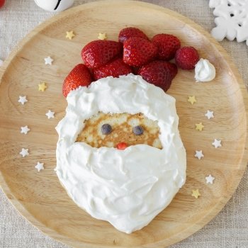 Tortita o crepe de Navidad con la cara de Papá Noel