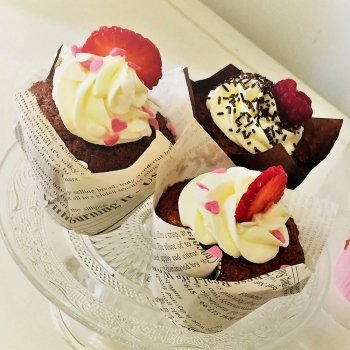 Receta de muffins caseros con corazones para San Valentín