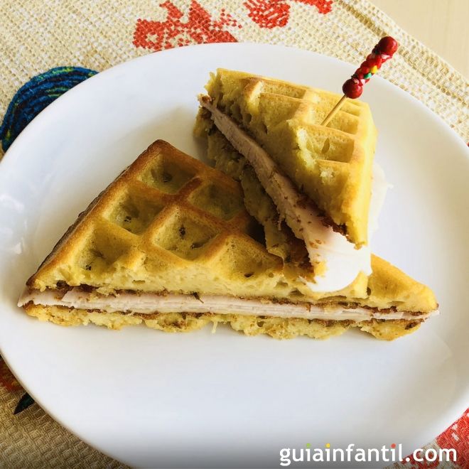 Gofres salados. Receta para la merienda de los niños