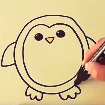 Cómo dibujar un pingüino. Dibujos para niños