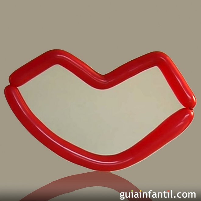 Decoración con globos para niños. Unos labios