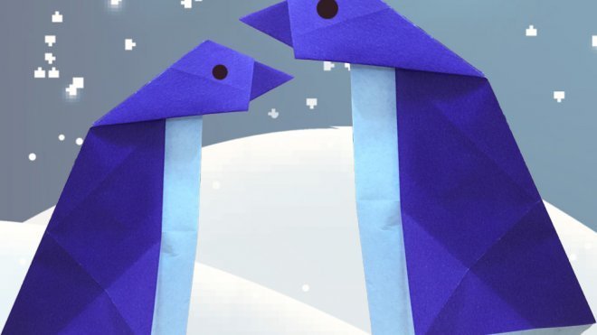 Aprende a hacer un pingüino de papel. Origami para niños
