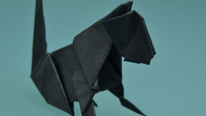 Papiroflexia para Halloween. Gato negro