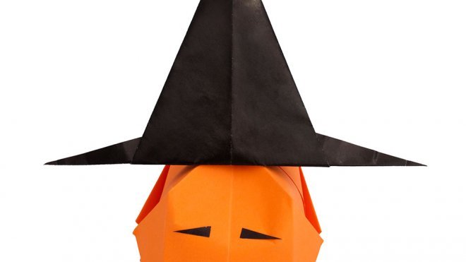 Origami de calabaza. Papiroflexia de Halloween