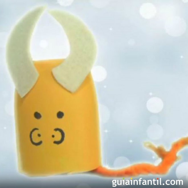 Buey para el portal de Belén. Manualidad con reciclaje