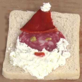 Papá Noel. Canapé de Navidad para los niños