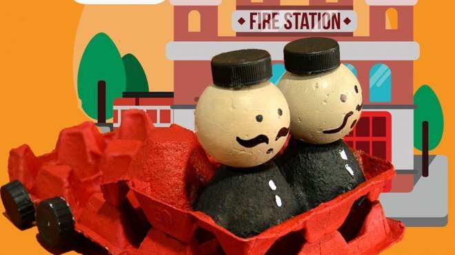 Coche de bomberos. Manualidades para niños