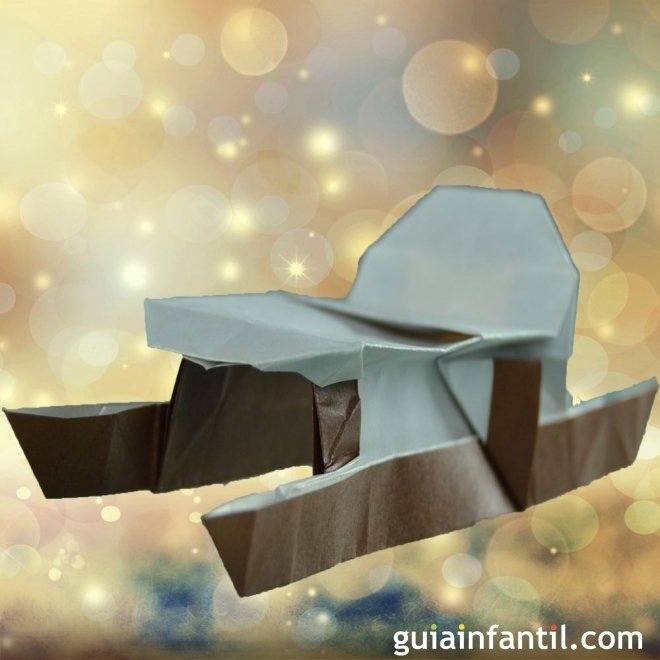 Cómo hacer un trineo de Papá Noel de origami