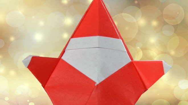 Cómo hacer un Papá Noel de origami. Papiroflexia de Navidad