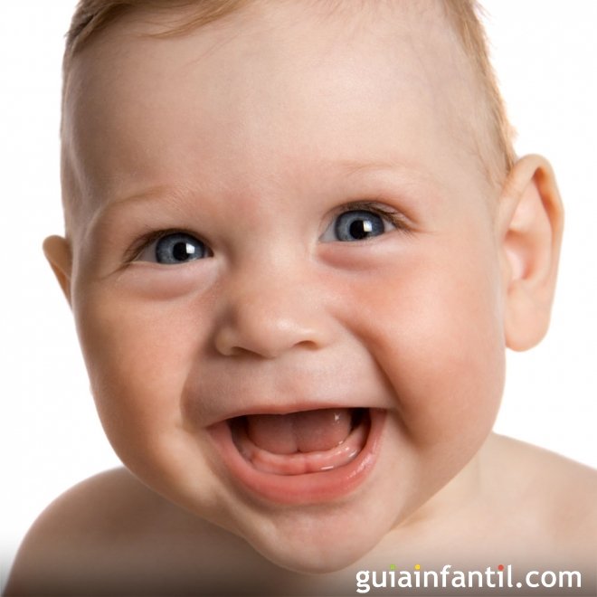 Perro y bebé ríen con las burbujas