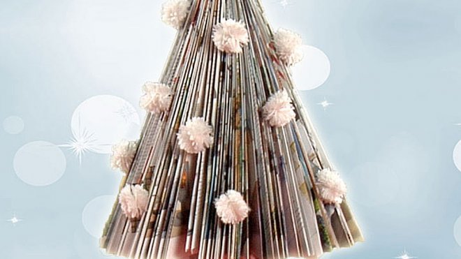 Aprende a hacer un árbol de Navidad con una revista