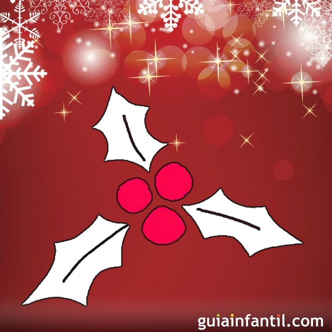 Enseña a tu hijo a dibujar acebo de Navidad