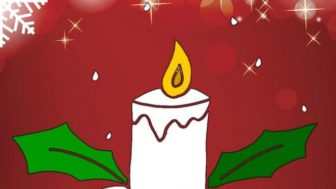 Enseña a tu hijo a dibujar una vela de Navidad
