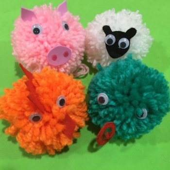 Cómo crear animales a partir de pompones de lana