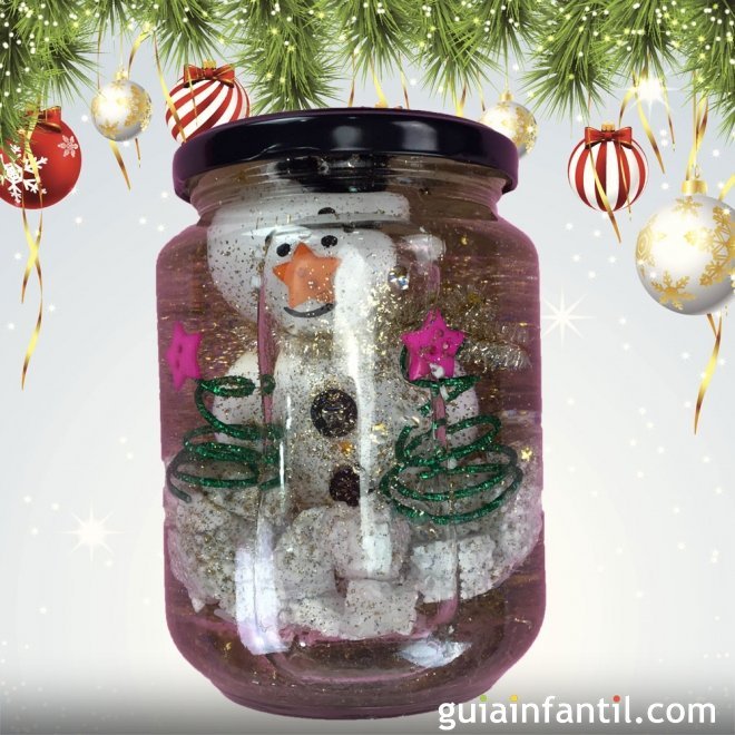 Bola de nieve para Navidad. Manualidad infantil