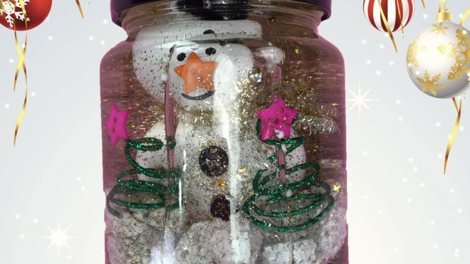 Bola de nieve para Navidad. Manualidad infantil