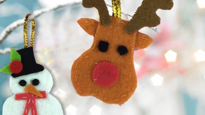 Cómo hacer adornos navideños con fieltro paso a paso