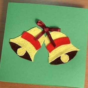 Postal de Navidad con campanas. Haz tus propias tarjetas