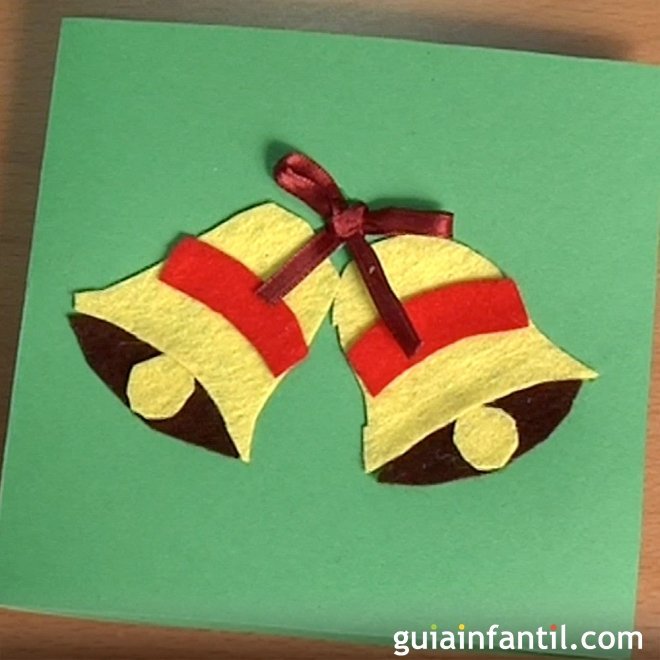 Postal de Navidad con campanas. Haz tus propias tarjetas