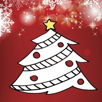 Dibujos navideños para niños. Árbol de Navidad