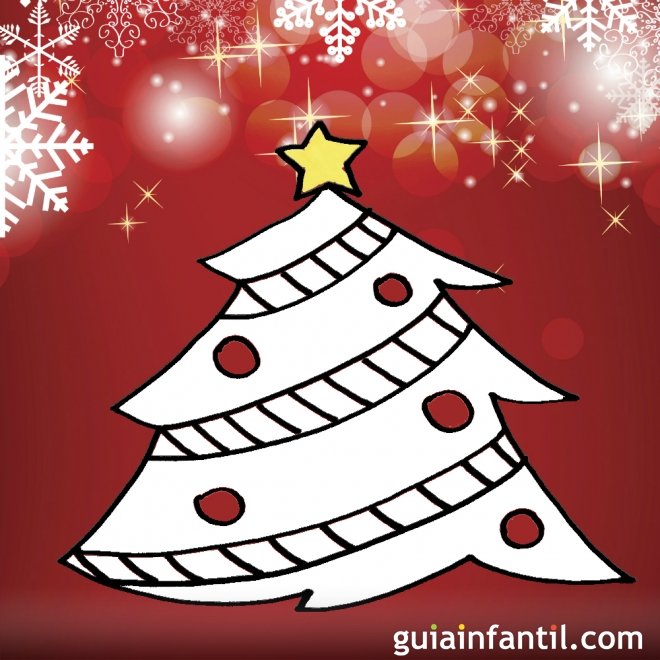 Dibujos navideños para niños. Árbol de Navidad