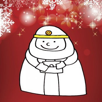 Dibujo infantil de Navidad. Rey Mago Gaspar