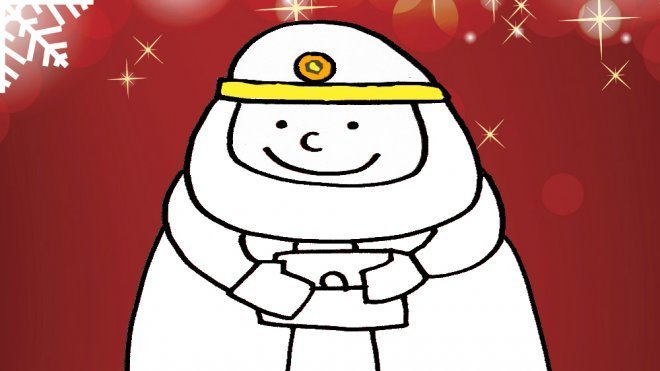 Dibujo infantil de Navidad. Rey Mago Gaspar