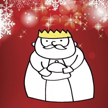 Dibujo navideño para niños. Rey Mago Melchor