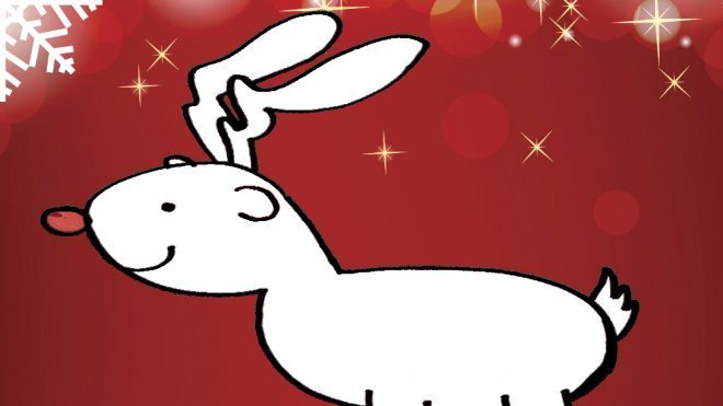 Dibujo de Navidad para niños. Reno navideño