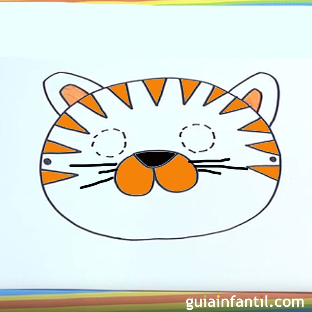 Cómo dibujar una máscara de tigre