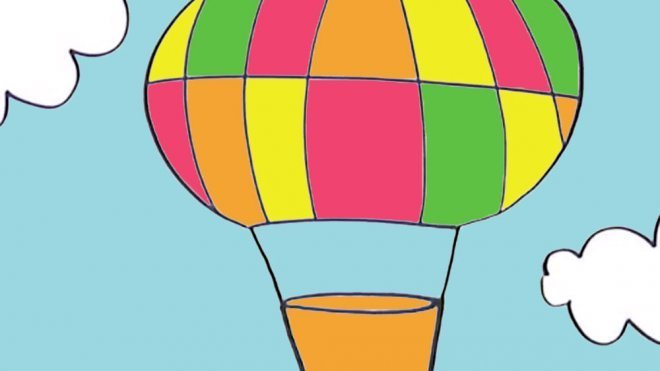 Cómo dibujar un globo. Dibujos de transportes para niños