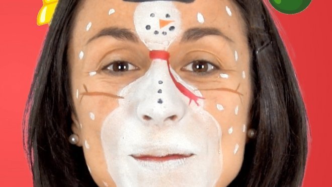 Cómo hacer un maquillaje de muñeco de nieve para Navidad